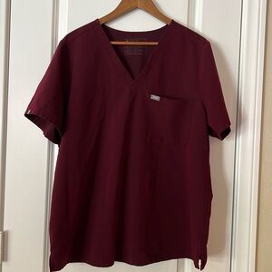 Figs Technical Collection Burgundy Scrub Shirt